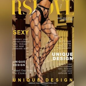 RSLOVE Sexy Black Geometric Fishnet Stockings